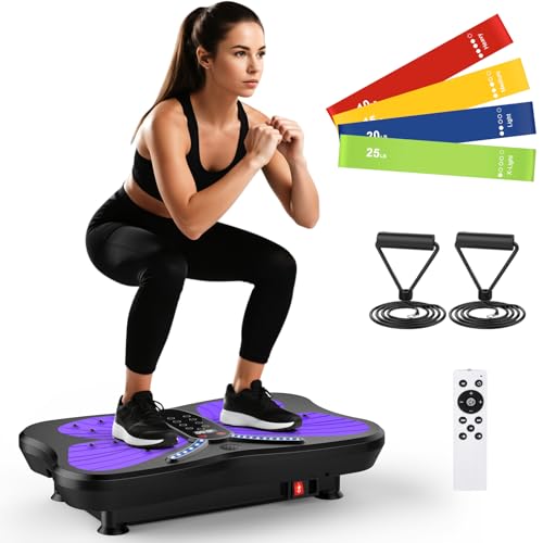 Vibration Plate Exercise Machine 400 lbs Capacity for Lymphatic Drainage - color: Purple