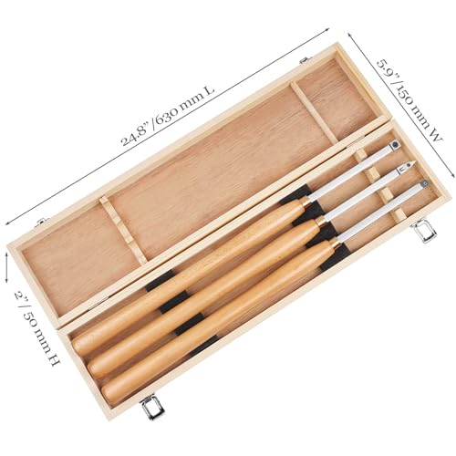 Woodturning Carbide Lathe Tools, 23.7" Pro Size Wood Turning Tool Set of 3 Rougher Detailer Finisher - style: Pro