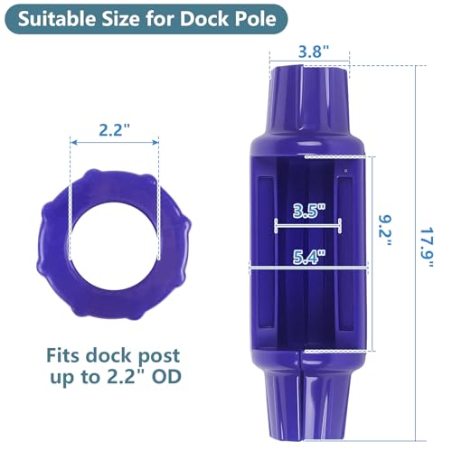 Dock Bumpers for Poles 2/4/6 Pack, Dock Post Bumpers 2" Diameter, Dock Bumpers for Docking Pole Bumpers for Post Slip-on Vertical Soft UV-Resistant Marine Grade Vinyl Black/White/Blue/Grey/Red/Purple - style: Purple-2 Pack