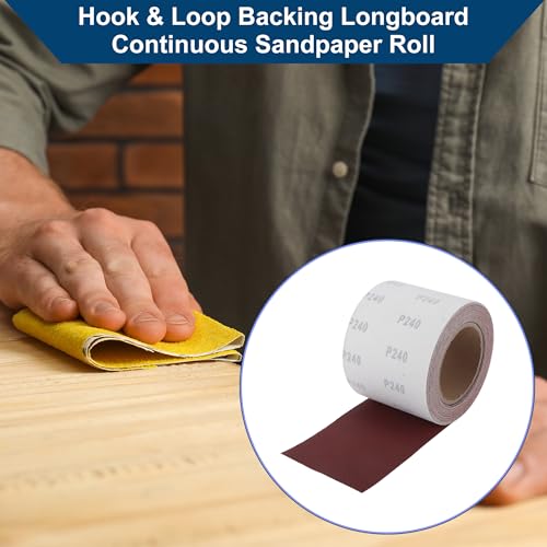 240 Grit Sandpaper Roll 4 Inch x 32.8 Feet Sandpaper Aluminum Oxide Emery Cloth Roll Sanding Paper for Wood Sanding Automotive Polishing Metal Sanding - size: 240 Grit
