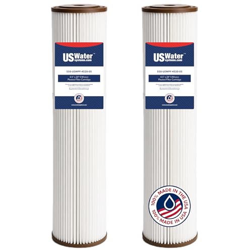 US Water Systems 5 Micron Water Filter 20 X 4.5, Pleated Water Filter Replacement, Removes Sediment and Improve Taste and Clarity of Water, Made in the USA - Pack of 2 - size: Pack of 2