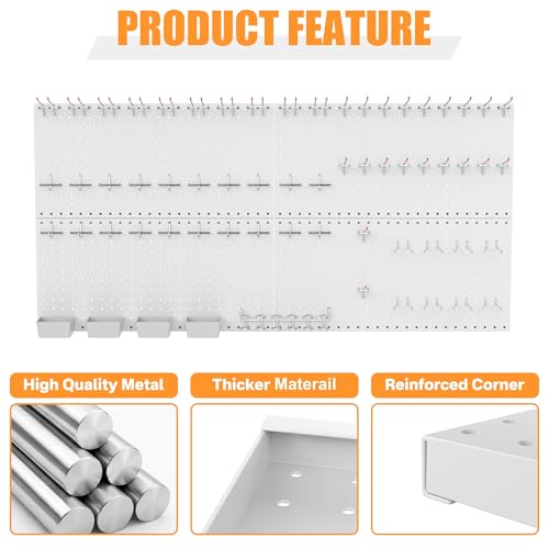 TORACK Garage Tools Organizer Boards Kit with Hooks, Grey - color: Gray