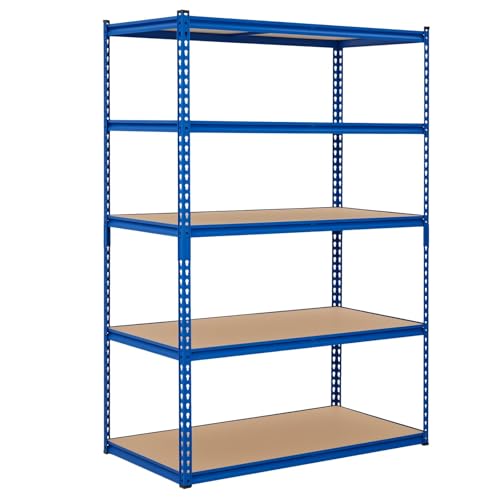 Heavy Duty Metal Adjustable Shelving Unit Storage Shelving - size: 48" W x 24" D x 72" H - Blue