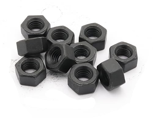 LBY 13pcs Heavy Hex Nuts, 1/2-13 Coarse Thread Hex Nuts, 45# Steel (Black) - size: 1/2-13