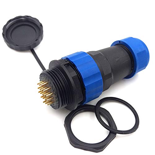 SD28 28MM 19Pin Panel Waterproof Connector IP68, Circular Cable Gland Cap Connector (19-Pin, Panel Mount-Plug(Male)&Socket(Female)) - color: Panel Mount-Plug(male)&Socket(female), size: 19-Pin