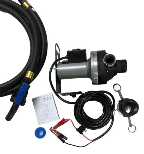 CT6 12V High Flow Viton Chemical Transfer Pump, 18 GPM, With Hose, Bracket, 2-inch Quick Connect Valve, Self-Priming, Model CT6-3V5BA-005