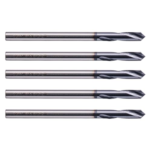 5Pcs 1/8" 2 Flute 90 Degree Solid Carbide Spot Drill - AlTiN Coated - size: 1/8 in