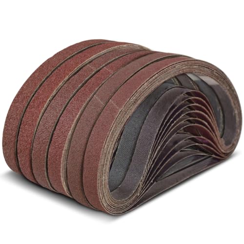 1/2x18 1/2 x 18 Inch Sanding Belt Pack 1/2-Inch x 18-Inch,60 Pcs(10 Each of 40 60 80 120 150 240 Grits) Aluminum Oxide for Sander - size: 1/2x18in