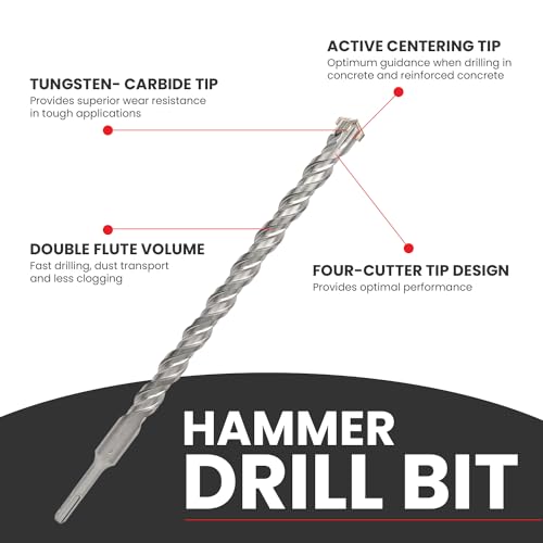 3/8 X 39 in SDS Plus Bits, Rotary Hammer Drill Bits, Carbide, Masonry Drill Bits for Concrete, Stone, SDS Plus Hammer Double Flute, Masonry Drill Bit, Concrete Drill Bit - size: 3/8 in, style: 39 inch long