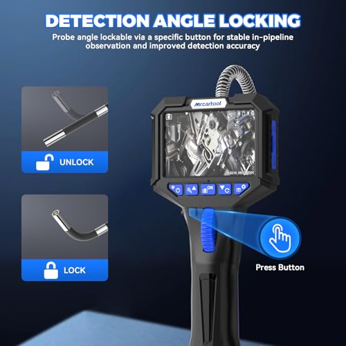 MRCARTOOL 2-Way Articulating Borescope,4X Zoom 6.2mm Probe for Auto Engine - size: 2-Way 210°