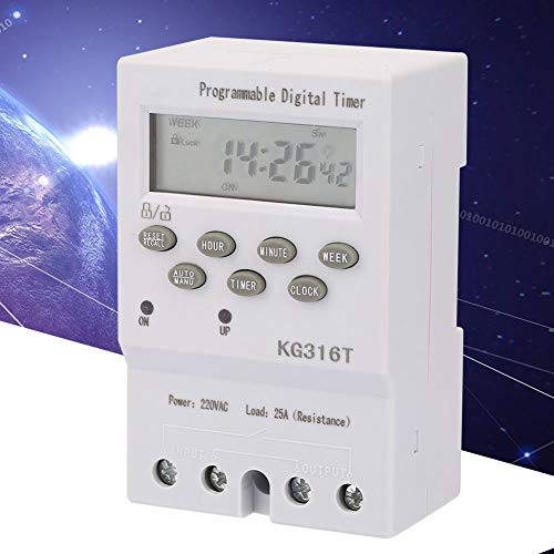 Digital Programmable Timer, Akozon KG316T 220V Microcomputer Time Control Switch Programmable Automatic Digital Timer Switch
