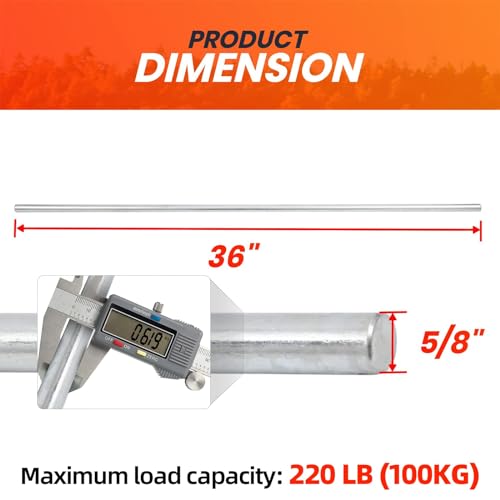AR-PRO (2-Pack) 5/8” x 36” Zinc Plated Steel Rods Designed for Use as an Axle Shaft on Hand Trucks Dollies Wagons 4005BC Wheelbarrows - size: 5/8”x36”