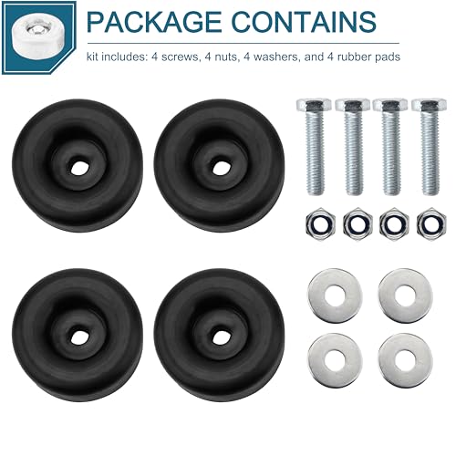 4 Pack Round Rubber Trailer Bumpers 2.5 in Black Ramp Stop with Hardware