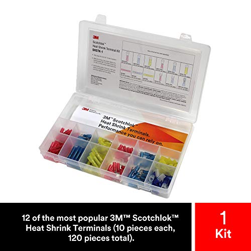 3M Scotchlok Heat Shrink Terminal Kit, SHSTK-1, 1 Kit of 120 Pieces - style: Heat shrink terminal kit