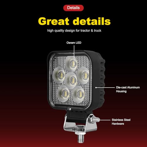 3'' 48W LED Work Lights for Truck Tractor, 12V Flood Lights - color: 48W