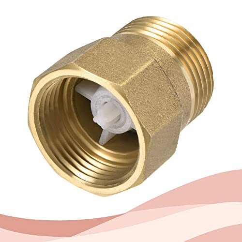 MECCANIXITY Brass Check Valve, G3/4 Male Female Thread 30x33mm Inward Flow Non-Return One Way Backflow Prevention for Water Petrol Fuel Line - size: G3/4