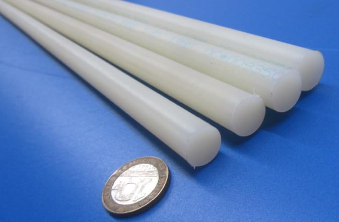 Natural Nylon Extruded Round Rod .500" (1/2") x 5 Ft Length 4 pcs 20 Ft
