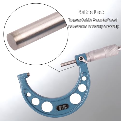 3-4" Outside Micrometer,Machinist Micrometer with 0.0001" Accuracy - size: 3-4"