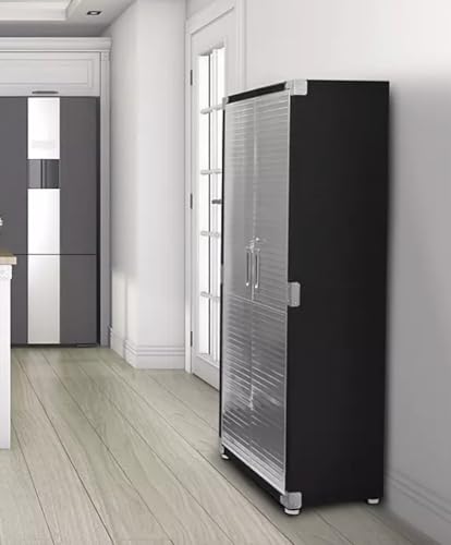 Heavy-Duty Storage Cabinet with Roller Doors, Rolling Casters (Graphite Black, 30" W x 18" D x 72" H) - color: Graphite Black, size: 30" W x 18" D x 72" H