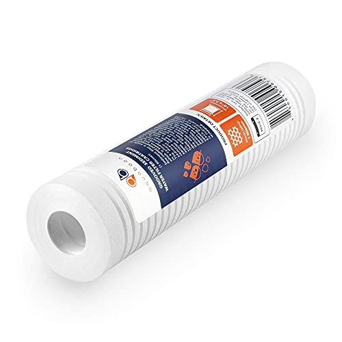 Aquaboon 1 Micron 10 x 2.5 Grooved Sediment Water Filter Replacement 6-Pack