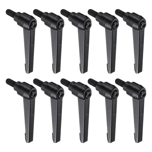 uxcell 10pcs Lever Adjustable Handles M8 x 16mm Metric Male Thread, Level Clamping Handle Hand Stud Knobs Rotating Screw Handles Bolts with Locking Lever, Black - size: M8 x 16mm