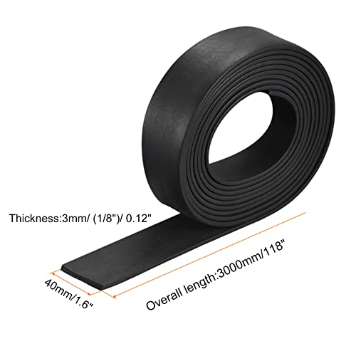 uxcell EPDM Rubber Foam Sheet Strips 1/8" T x 1.6" W x 118" L, Neoprene Rubber Sheet Rolls for DIY Gasket, Sealing Padding, Reduce Vibration Mat - size: 1/8"T x 1.6"W x 118"L
