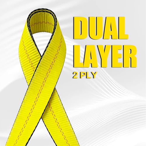 2" x 10FT Lift Sling, 15,000 LBS, Heavy Duty Flat Eye Lifting Sling - size: 10ft
