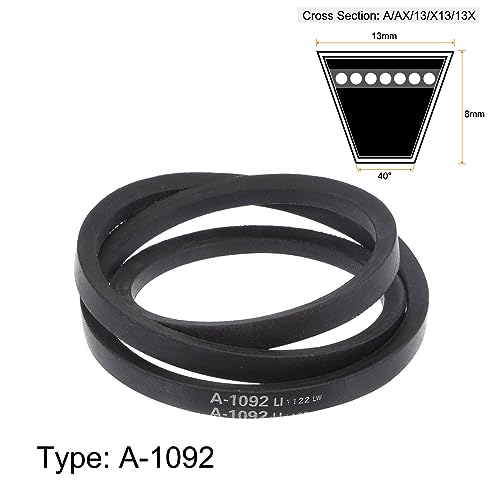 HARFINGTON A-1092 V-Belts Drive Belt 1092mm Inner 13mm Width 8mm Thickness Girth Rubber for Power Transmission - size: 1092mm