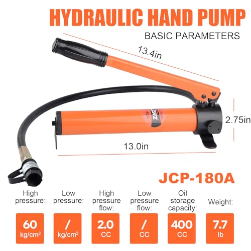 HZLZRZ CP-180 Hydraulic Pump Hand Operated Pump Hydraulic Hand Pump Manual Pump for Porta Power and Jack (1000psi) (HZ-180)