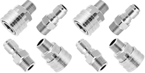 M MINGLE Pressure Washer Adapter Set, 2 Sets 3/8" NPT Quick Connect Fitting (Pack of 2) - size: 1.7 inch (Pack of 2)