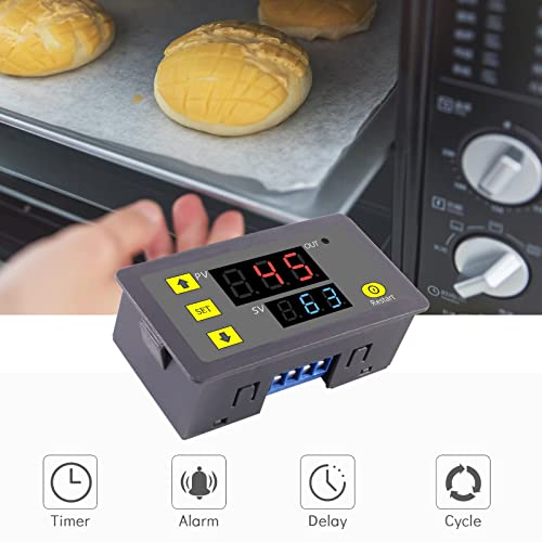 2Pcs Timer Delay Relay AC 110V 220V 10A 1500W Programmable LED Display Digital Cycle Timer Delay Switch Module - color: AC 110-220V