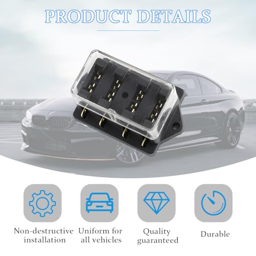 4-Way Covered Standard Blade Fuse Distribution Block - size: 4P