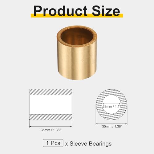 uxcell Sleeve Bearings, 28mm Bore x 35mm OD x 35mm Length - size: 28x35x35mm