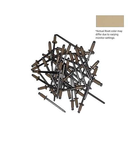 Eagle 1 Blind Pop Rivets (250 count) #43 Stainless Steel and #44 Aluminum Rivets, Multiple Colors, Free 1/8" Drill Bit wih Order, Quantity Discounts Available (#43 Stainless Steel, Sahara Tan) - color: Sahara Tan, size: #43 Stainless Steel