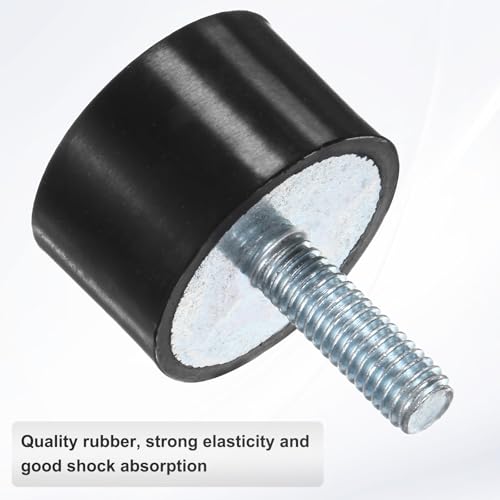 M METERXITY 8-Pack Rubber Mounts D25mmxH15mm Male/Female Vibration Isolators Cylindrical Shock Absorber W M6 x 18mm Studs for Air Compressor/Car/Pump/Boat/Garage Motor/Bobbins Rubber Isolators - size: M6 x 18mm, 25mm x 15mm