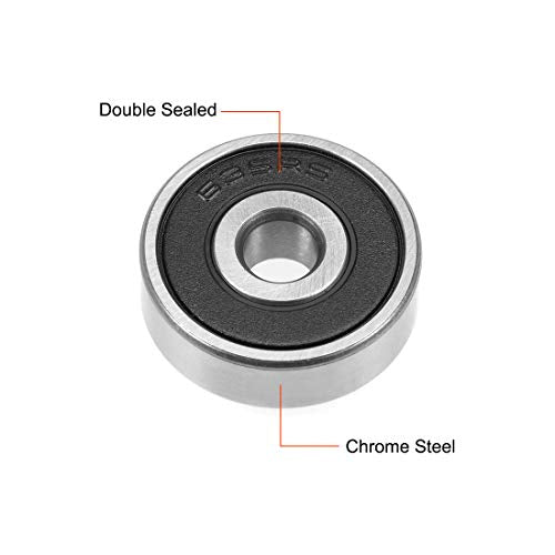 uxcell 635-2RS Deep Groove Ball Bearing 5x19x6mm Double Sealed ABEC-3 Bearings 10-Pack - size: 5mmx19mmx6mm