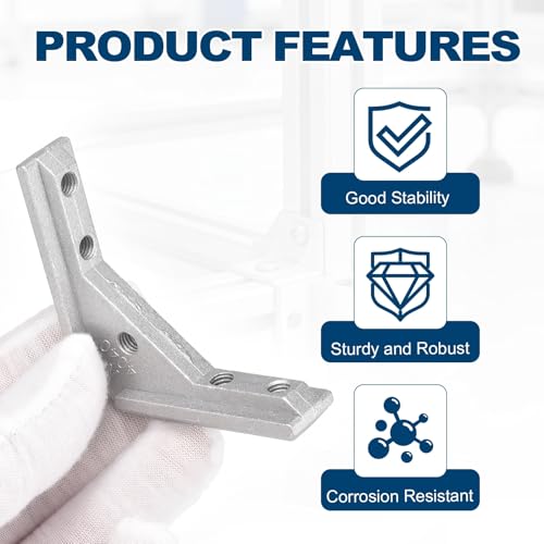 uxcell 8pcs l Shape Corner Bracket t Slot Inside Joint Angle 4040 Series - size: 40 x 40mm (4040)
