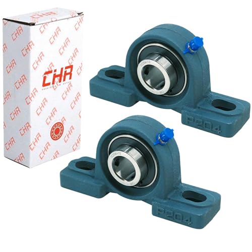 CHR 2 Pack UCP204-12 Pillow Block Bearings | Mounted Pillow Block Bearings - Chrome Steel with 3/4" Bore | ISO 9001-2015 Certified - size: 2, style: UCP204-12
