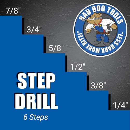 Bad Dog Tools ¼ - ⅞ High Speed Steel Step Drill Bit (6 Steps)
