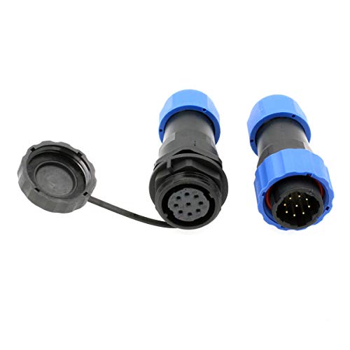 SD20 Waterproof Aviation Circular Plastic Quick-Disconnect Connector for Outdoor Power System LED Lighting (9 pin, Male Plug and Female Cable Receptacle) - color: Male Plug and Female Cable Receptacle, size: 9 pin