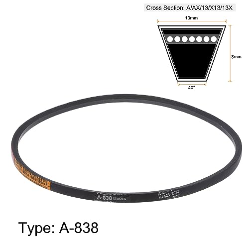 HARFINGTON A-838 V-Belts Drive Belt 838mm Inner 13mm Width 8mm Thickness Girth Rubber for Power Transmission - size: 838mm