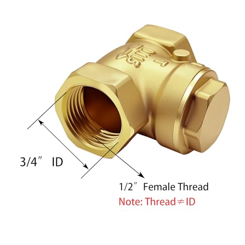 1/2"G Brass Horizontal Check Valve,Non Return Swing Check Valve - size: 0.5 Inch