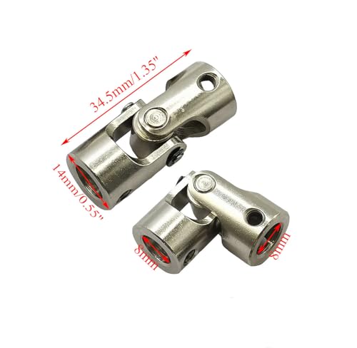 5Pcs 8mm to 8mm Universal Joint Motor Shaft Couplers, Rotatable Coupling Steering Connectors for RC Cars Boats Models DIY Airplane and Robots - size: 8mm to 8mm