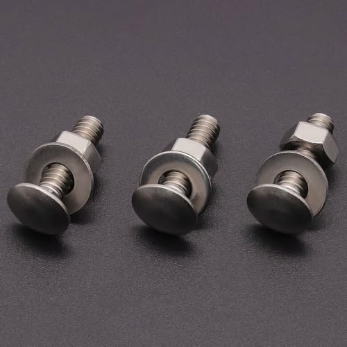 3/8-16 x 2 (8 Sets) Stainless Steel Square Neck Carriage Bolts with Nuts and Washers, Full Thread, No Coating Plain Finish, Coarse Thread UNC, Stainless Steel 304 (18-8) - size: 3/8-16 x 2"