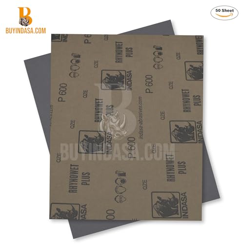 Indasa 50 PCS 9x11” Wet & Dry Sandpaper Sheets, 220 GRIT, Clog-Resistant Abrasive for Wood, Metal, Auto, Paint & Clear Coat Finishing, Sand Paper Aluminum Oxide, Plusline - size: 220 GRIT 9"x11" Aluminum Oxide
