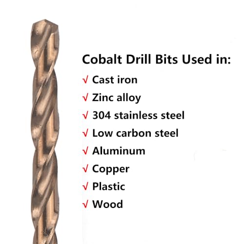 5/32 in. x 6 in. Cobalt Aircraft Extension Drill Bits Set(5PCS), M35 High Speed Steel Drill Bit Extra Long Deep Hole Drilling for Stainless Steel, Plastic and Wood - size: 5/32"x6"(5PCS)