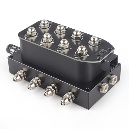12V Air Ride Suspension 8-Valve Air Ride Suspension Manifold - 1/4 NPT, With quick connectors and plugs (only solenoid valve) - color: 8-Valve