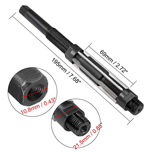 uxcell Adjustable Hand Reamer 21-23mm High Speed Steel H8 6 Straight Flutes Milling Cutter Tool Metric Reaming Drill Bit for Metal - size: 21-23mm