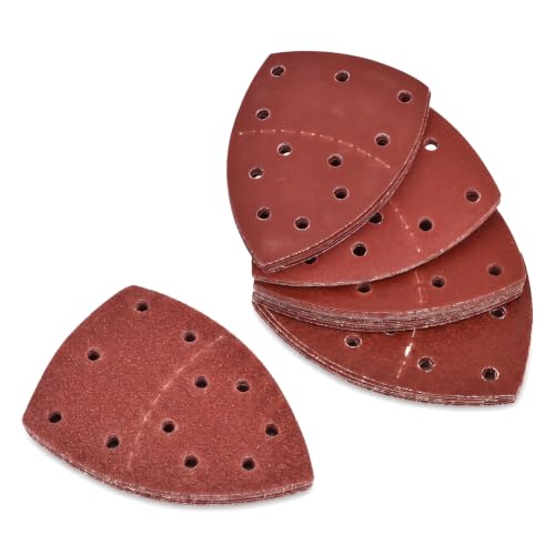 60Pcs Mouse Sander Sandpaper Assorted Grits,11Holes Detail Sander Sandpaper