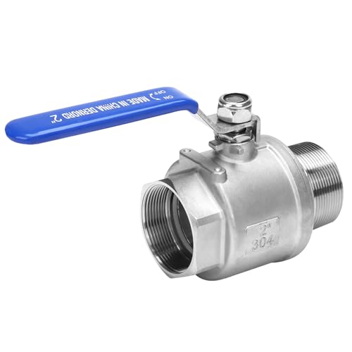 DERNORD Full Port Ball Valve 2 Inch - Male x Female Stainless Steel 304 Heavy Duty for Water, Oil, and Gas,1000WOG (2 Inch NPT) - size: 2 Inch NPT, style: Pack of 1